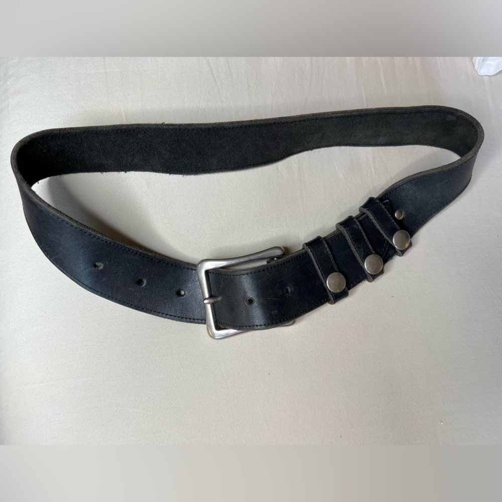 Black leather belt